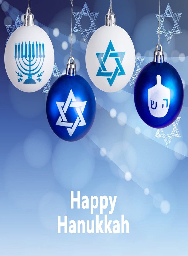 LFUTARI 12pcs 2 inch Hanukkah Ball Ornaments,Star of David Hanukkah Ornament Balls,White and Blue Jewish Menorah Ornaments for Tree Decorations (Blue) - Image 4